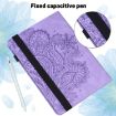 Nokia T10 Purple Leather Tablet Case - Peacock Embossed Pattern - 4