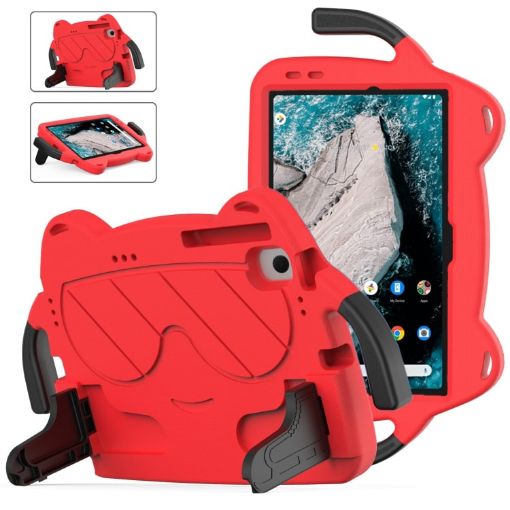 Nokia T20 10.36 2021 Ice Baby EVA Shockproof Hard PC Tablet Case - Red+Black - 1