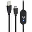 JUNSUNMAY Type-C to USB LED Dimmer Switch Controller, 1m Black - 1