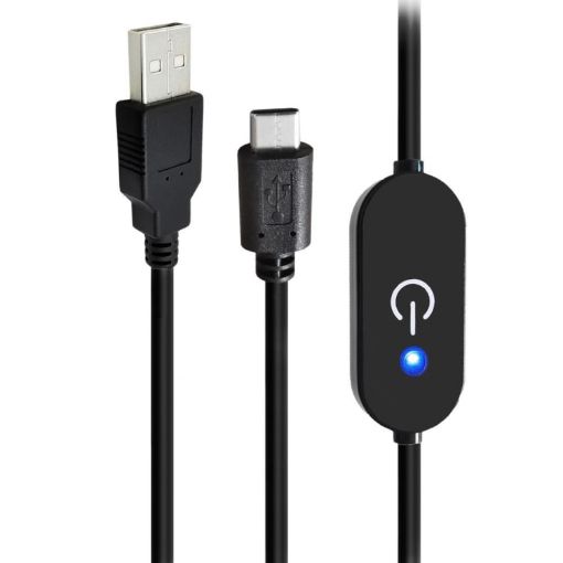 JUNSUNMAY Type-C to USB LED Dimmer Switch Controller, 1m Black - 1