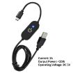 JUNSUNMAY Type-C to USB LED Dimmer Switch Controller, 1m Black - 4