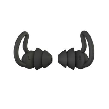 iMeBoBo A1 Shark Fin Nano Silicone Earplugs - Two Layer Black - 1