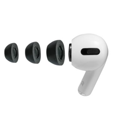 Slow Rebound Foam Earmuffs for AirPods Pro, Size L - Black - 1