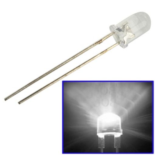 1000 PCS 3mm Water Clear LED Lamp - White Light - 1