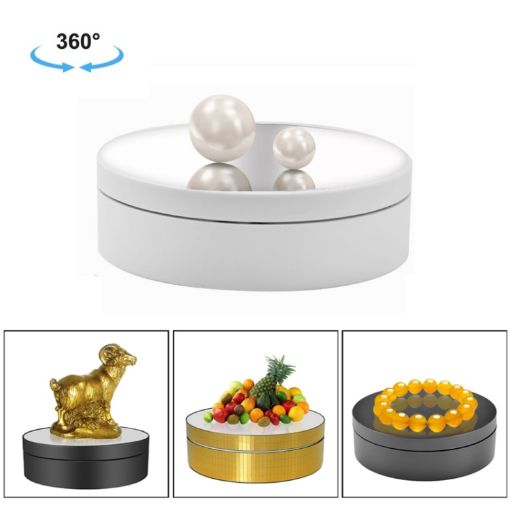 12cm 360 Degree Rotating Turntable Mirror Electric Display Stand - 1