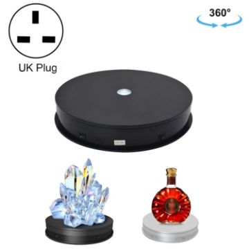 30cm Electric Rotating Turntable Display Stand LED Light UK Plug - 1