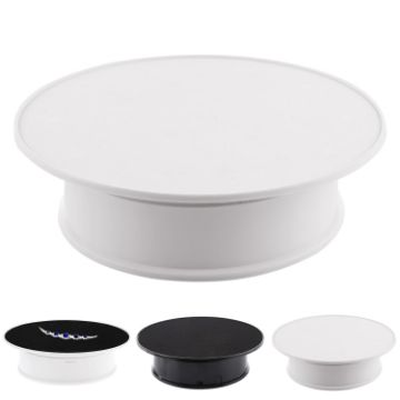 20cm Electric Rotating Turntable Display Stand, 360 Degree Photography Video Props, Battery Powered (White) - 1