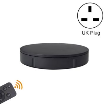 30cm Remote Control Electric Turntable Display Stand, UK Plug (Black) - 1