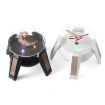 High-Footed UFO Solar 9cm 360 Rotating Display Stand - White Blue Light - 3