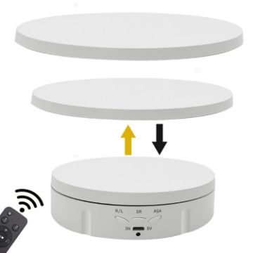 3 in 1 Remote Electric Rotating Display Stand Turntable - White - 1