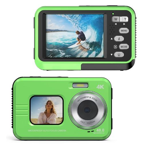 Waterproof 48MP HD Dual Screen Outdoor Sports Camera - Green - 1