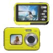 WDC901 Waterproof 48MP HD Dual Screen Camera UK Plug (Yellow) - 1