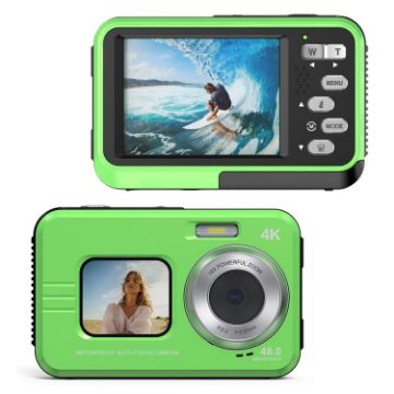 WDC901 Waterproof 48MP HD Dual Screen Camera (Green) - 1