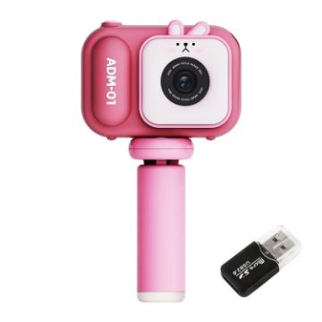 Kids Digital Camera 2.4" IPS Screen 48MP Dual Lens Mini Video Camera Pink Bunny - 1
