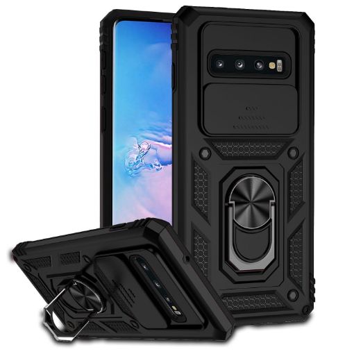 Samsung Galaxy S10+ Sliding Camshield Holder Phone Case - Black - 1