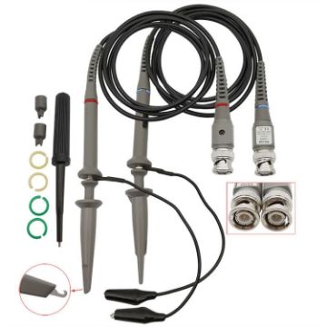 2pcs P6100 Oscilloscope Probe DC-100MHz BNC Connectors Scope Clip - 1