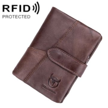BULL CAPTAIN 01 RFID Anti-theft Cowhide Men Wallet (Coffee) - 1