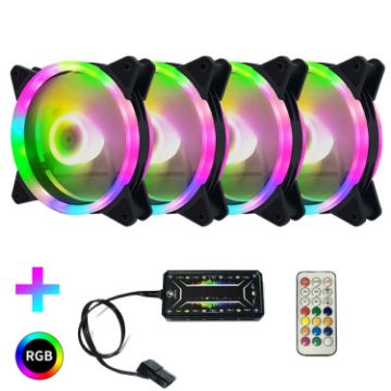 RGB Luminous CPU Radiator with 4 Fans + Remote Control - 1