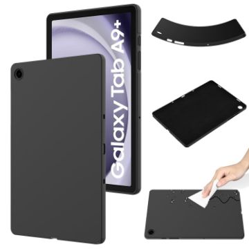 Samsung Galaxy Tab A9+ Liquid Silicone Shockproof Tablet Case - Black - 1
