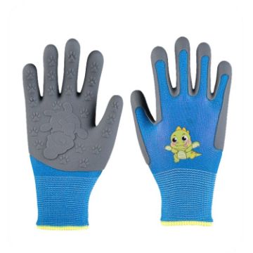 TPE Children Cartoon Gloves Hamster Parrot Size L Blue - 1