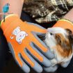 TPE Children Cartoon Gloves Hamster Parrot Size M Orange - 2