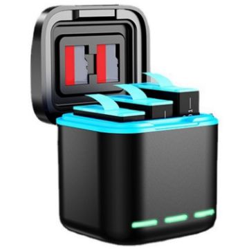 Rechargeable 3-Battery Charger Station for GoPro HERO5/6/7/8 - 1