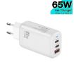 TE-65W GaN PD65W Dual USB-C+USB-A Laptop/Tablet Adapter EU Plug White - 2