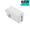 TE-65W GaN PD65W Dual USB-C/Type-C+USB-A Adapter - White - 2