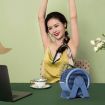 Blue F7 Snail Desktop Mini Bladeless Air Fan - Portable & Circulating - 8