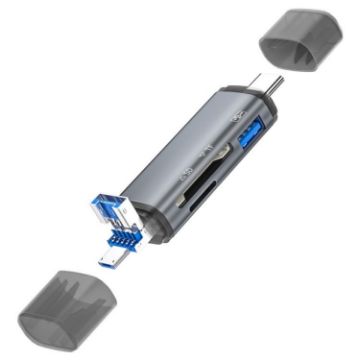 ADS-307 Data Transfer OTG Adapter USB/Type-C/Micro Plug Reader - 1