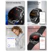 F200 Smart Health Watch ECG Blood Sugar Monitoring 1.55" Screen Black Leather - 8