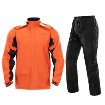 SULAITE Outdoor Motorcycle Riding Full Body Raincoat Suit XXL Orange - 1