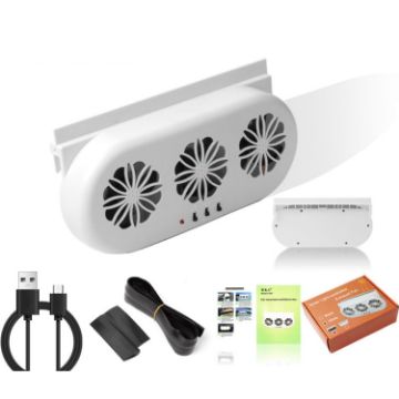 USB Car Window Exhaust Fan, White - 1