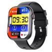 Black Silicone Smart Watch with Blood Sugar/Oxygen Monitoring - F70 - 1