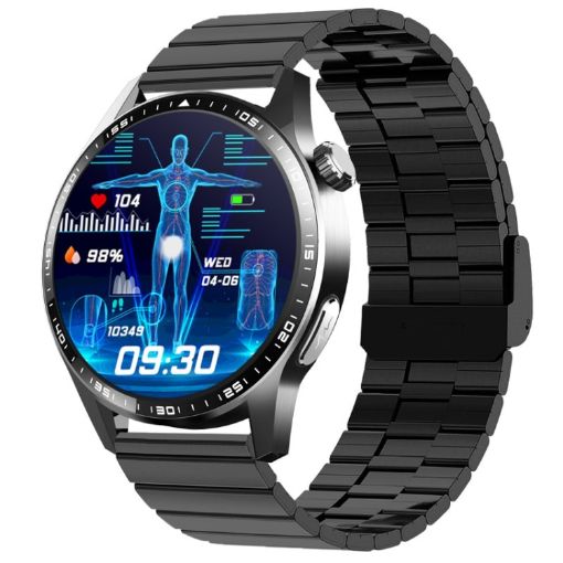 Black Bamboo Smart Watch with ECG/Blood Oxygen/Blood Sugar Support - 1