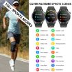 F400 Smart Watch ECG Blood Oxygen Blood Sugar 150+ Sports Mode Black Brown Leather - 3