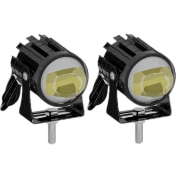 1 Pair 12V-85V Motorcycle Headlights Dual-color LED Working Headlights - 1