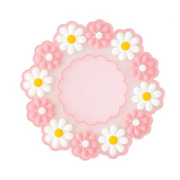 High Temperature Resistant Daisy Coasters Insulation Mat, Pink Large - 1