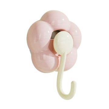 Pink Suction Cup Flower Hook - Bathroom Sticky Hooks - 1
