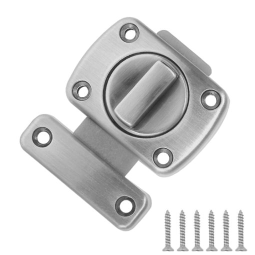 Stainless Steel Rotate Bolt Latch Anti-Theft Security Bathroom Door Lock - 1