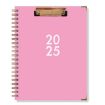 2025 Board Clip A4 English Notebook Coil Diary Planner - Pink - 1