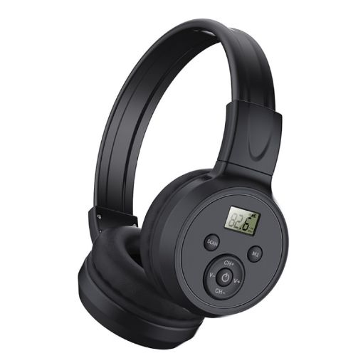 F4 Digital Display FM Radio Headphone - Battery Version - 1