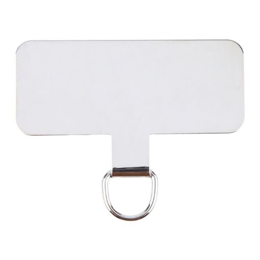 Silver Rectangle Metal Phone Lanyard Gasket - Mobile Fixing - 1