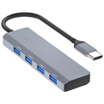 Aluminum Type-C to 4-Ports USB3.0 Hub Adapter - 1