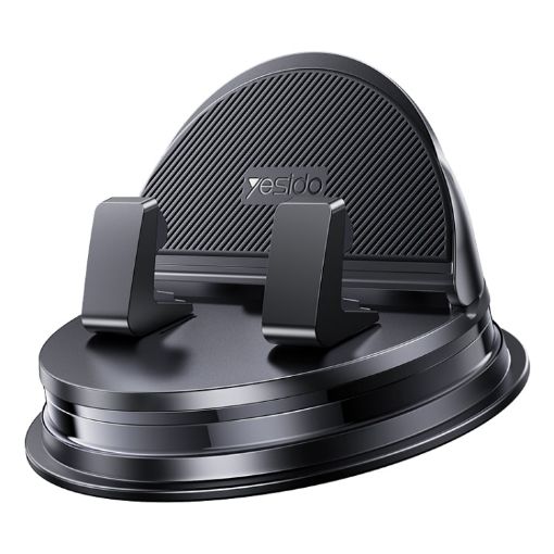 Yesido C268 Car Dashboard Phone Holder - 360 Degree Rotating Base (Black) - 1