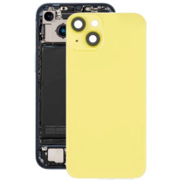iPhone 14 Glass Battery Back Cover with Flash Bracket - Yellow - 1