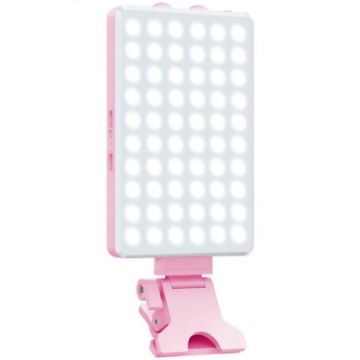 Portable Selfie Live Streaming LED Fill Light (Pink) - 1