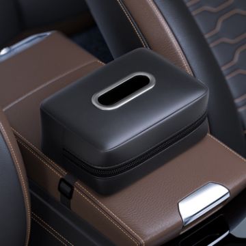 Car Seat Armrest Tissue Box Sun Visor Seat Back Hanging Paper Bag - 1