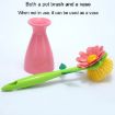Green Flower Shaped Pot Brush - Kitchen Dishes Sink Stove Cleaning - 5