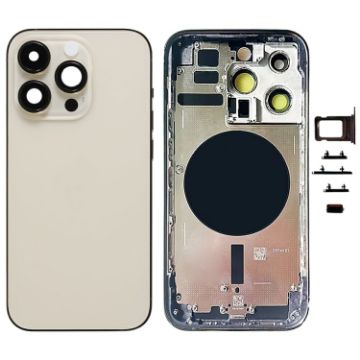 iPhone 14 Pro Battery Back Cover with Side Keys & Card Tray - US Version (Gold) - 1